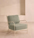 Plush Modern Fabric Single Sofa Armchair with Sturdy Oak Legs for Living Room