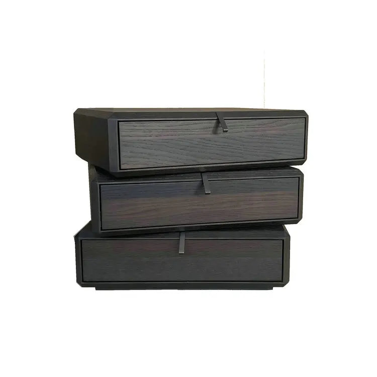 Modern Italian Rotating Drawers Wooden Bedside Nightstand