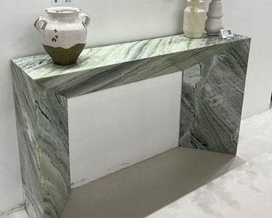 Elegant Light Green Natural Marble Console Table for Entryway Living Room Decor