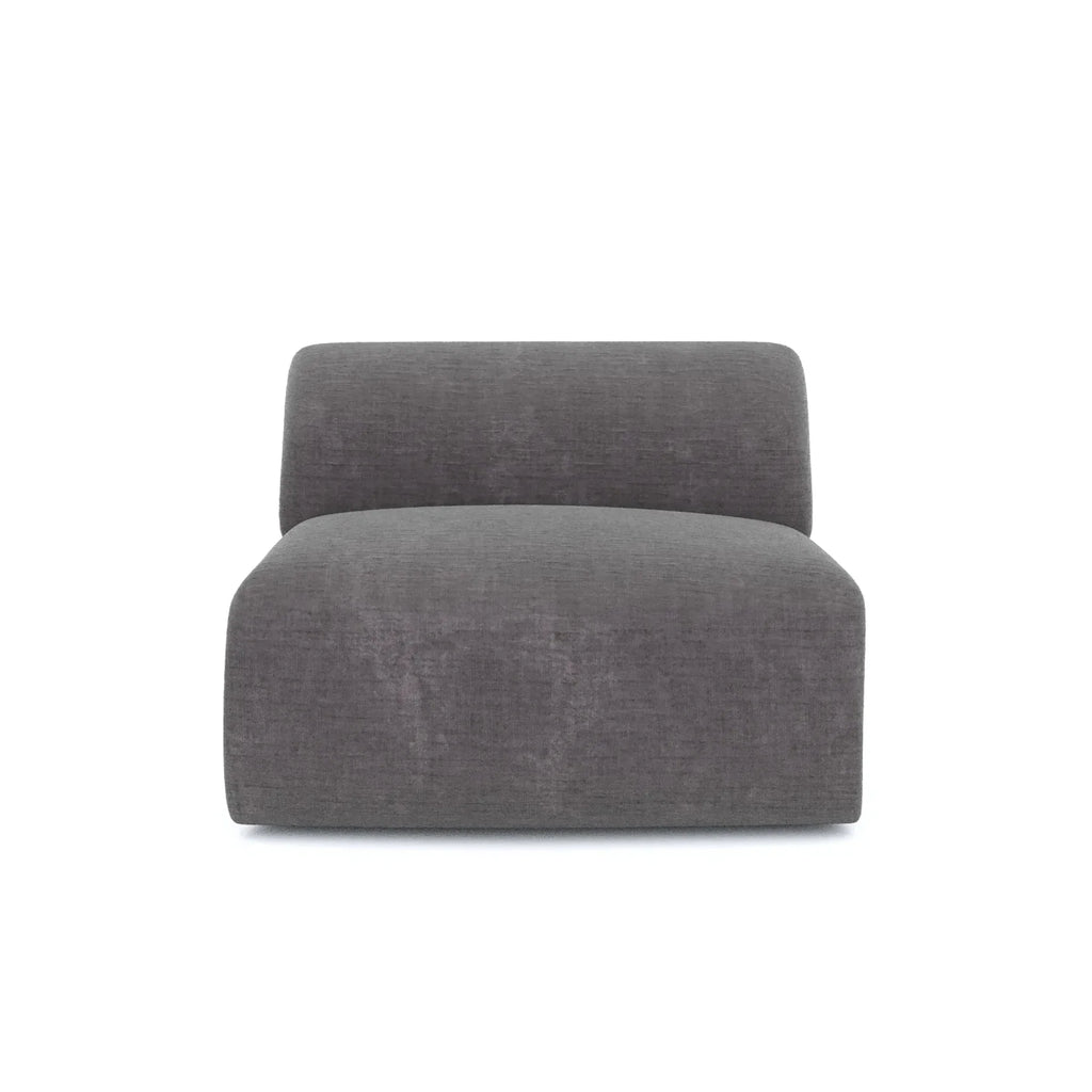 Modern Armless Accent Chair: Soft Fabric, Solid Wood for Living Room