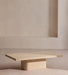 Elegant Italian Minimalist Beige Travertine Square Coffee Table for Luxury Living Room