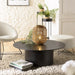 Modern Black Oak Wood Round Coffee Table for Stylish Living Rooms