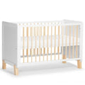 Durable Solid Wood Natural Convertible Baby Crib for Nursery - European Design
