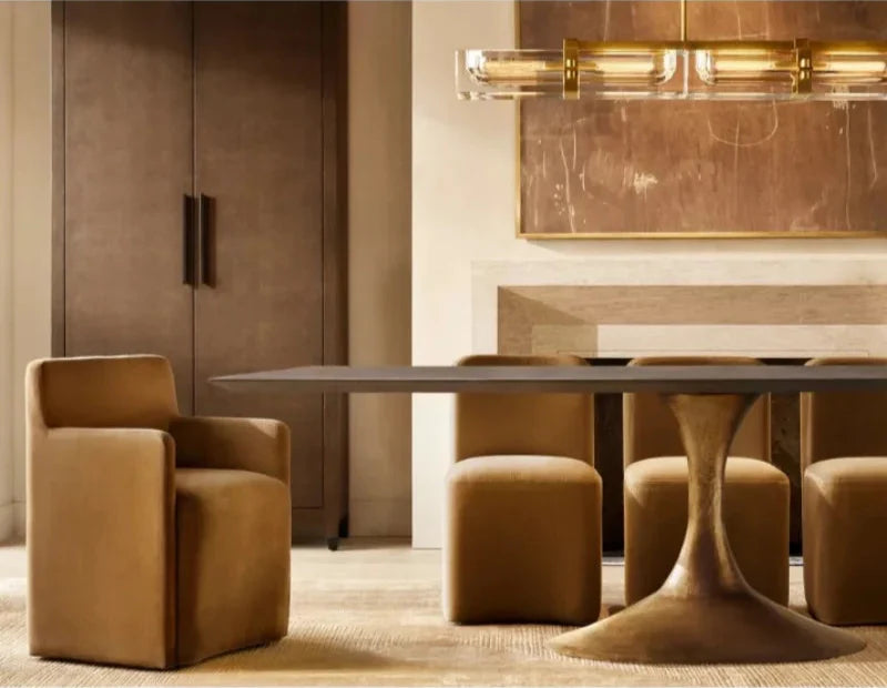 Elegant Solid Wood Round Dining Table for Modern Homes, Hotels, Villas