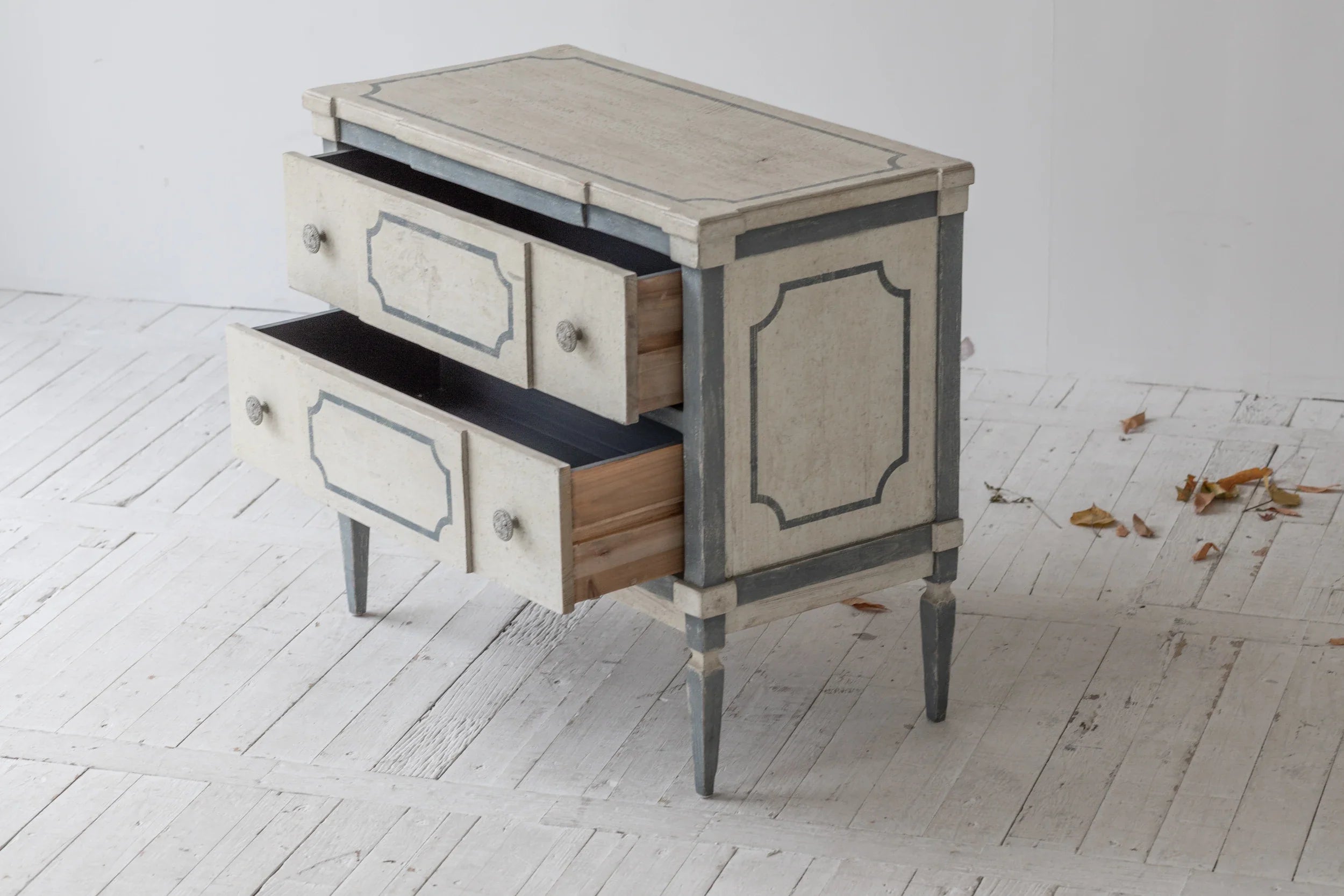 Hand-Painted French Vintage Wabi Sabi Chest of Drawers Recycled Pine Wood