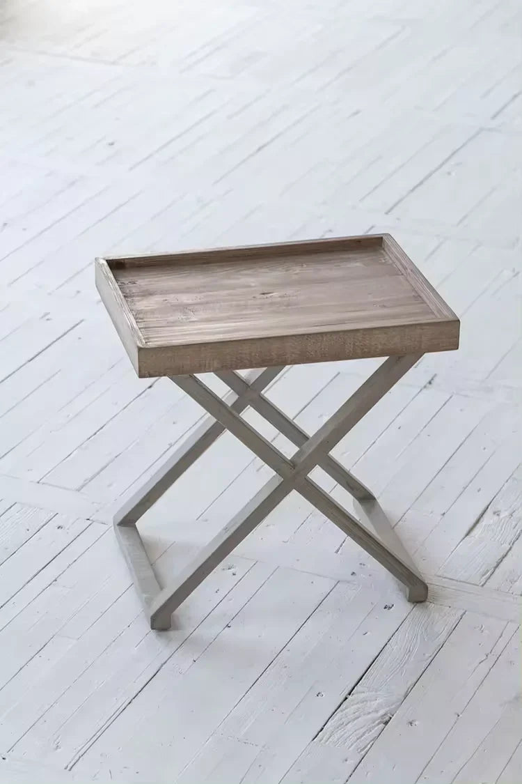French Country Rustic Recycled Pine Coffee Table, Hand-Painted Dual Tone, Vintage Design