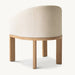 Elegant Linen Barrelback Dining Armchair - French Contemporary Solid Oak Wood