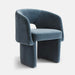 Elegant Velvet Upholstered Tub Dining Chair with Roll Back Armrest Design