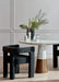 Elegant Italian Boucle Upholstered Dining Armchair - Plush Comfort, Black & White