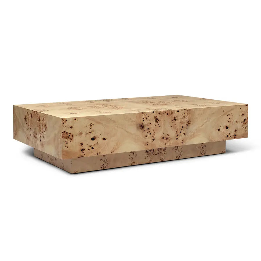 Luxury Burl Wood Coffee Table - Vintage French Elegant Living Room Centerpiece