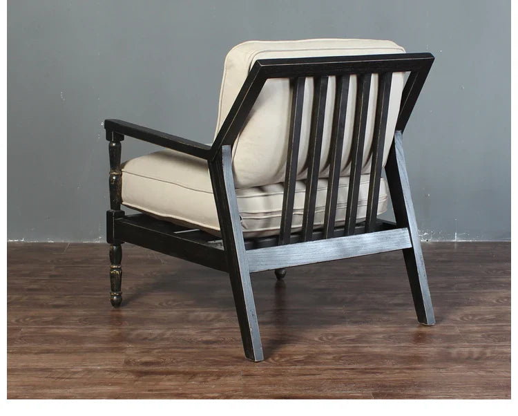Elegant Black Suede Upholstered Accent Armchair with Solid Oak Wood Frame