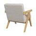 Chic Oak Wood Lounge Chair, Linen Upholstered Recliner for Modern Living Room