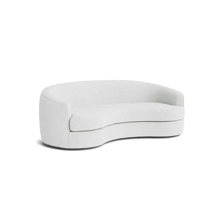 Luxurious Modern Curved Sofa Couch, Premium Synthetic Leather, Solid Wood Frame