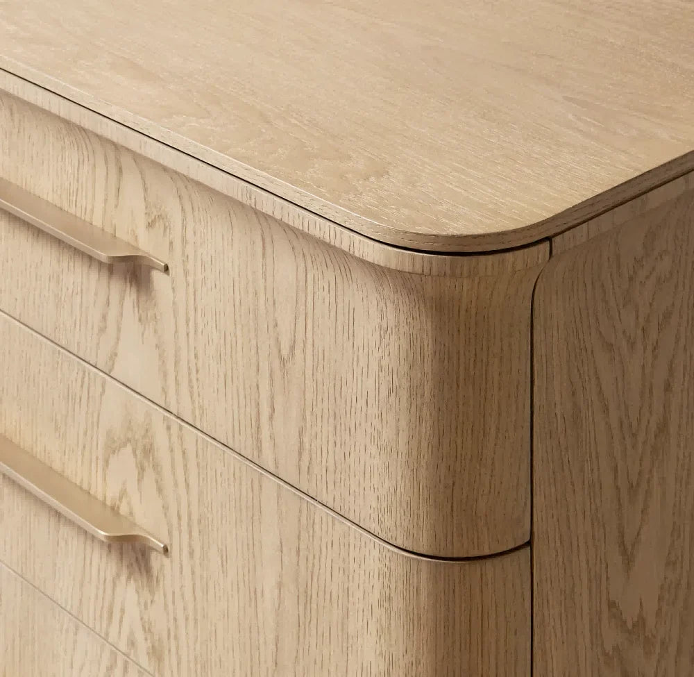 Baron Modern Solid Oak Wood Nightstand, American Style Bedroom Storage Furniture