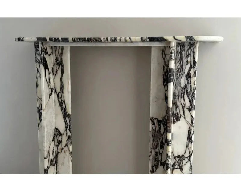 Elegant Hand-Carved Calacatta Viola Marble Console Table for Luxury Living Spaces