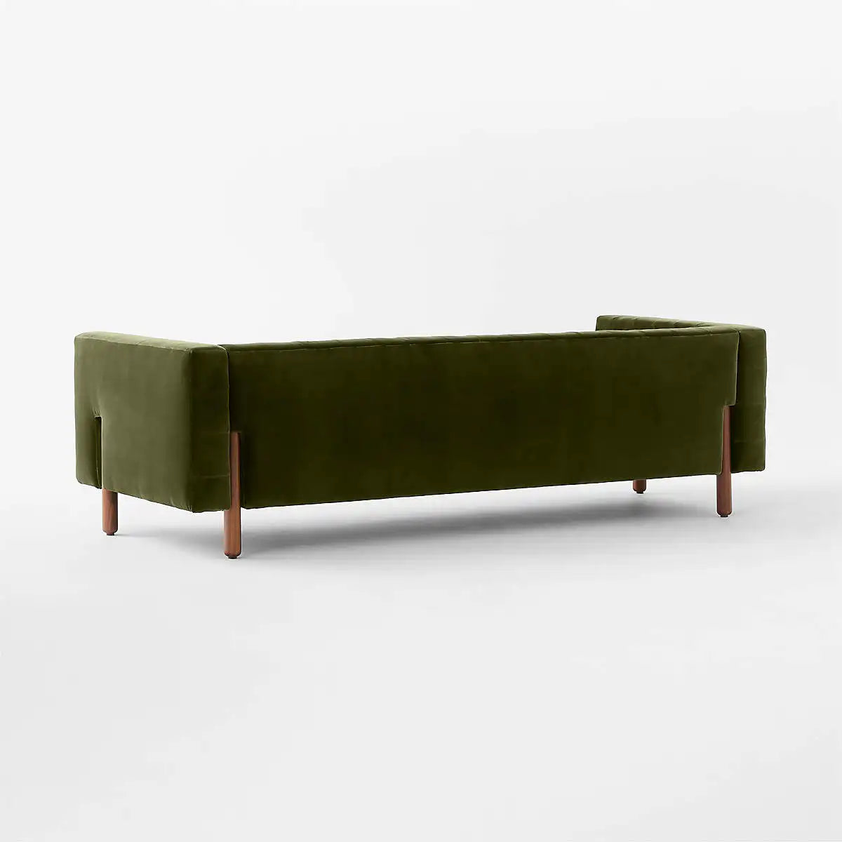 Elegant Mid-Century Modern Green Velvet Sofa - Tufted 81.5 Inch Wood Frame
