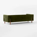 Elegant Mid-Century Modern Green Velvet Sofa - Tufted 81.5 Inch Wood Frame