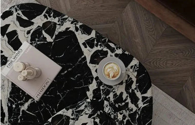 Tostone Calacatta Viola Black Natural Marble Coffee Table Luxury Home Decor