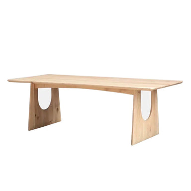 Elegant Solid Oak Wood Rectangular Dining Table for Home & Events