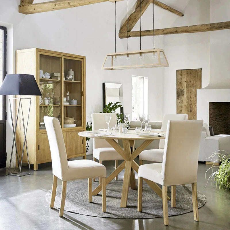 Classic Solid Oak Wood Round Dining Table Modern Kitchen Wedding Furniture