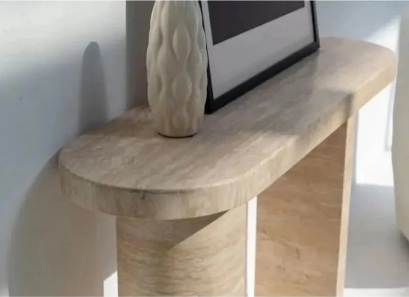 Elegant Tostone Natural Travertine Console Table for Modern Entryway Living Room Decor