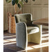 Luxurious Olive Green Velvet Dining Chair with Button Tufting, Solid Oak Wood Frame