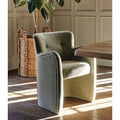 Luxurious Olive Green Velvet Dining Chair with Button Tufting, Solid Oak Wood Frame