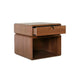 Minimalist Walnut Solid Wood Swivel Bedside Nightstand with Single Drawer