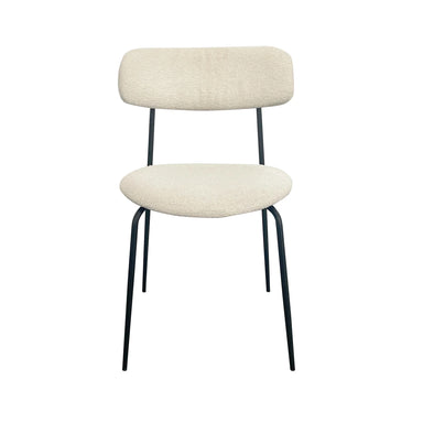 Elegant Ivory Boucle Nordic Style Iron Dining Chair with Modern Design