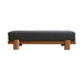 Handmade Beech Solid Wood Velvet Ottoman Bench for Entryway and Living Room