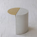 Chic Concrete & Gold Nesting Side Tables - Stackable Round Coffee Table Set