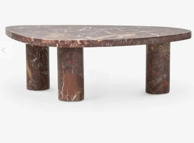 Tostone Natural Red Wine Marble Coffee Table - Modern Living Room Decor