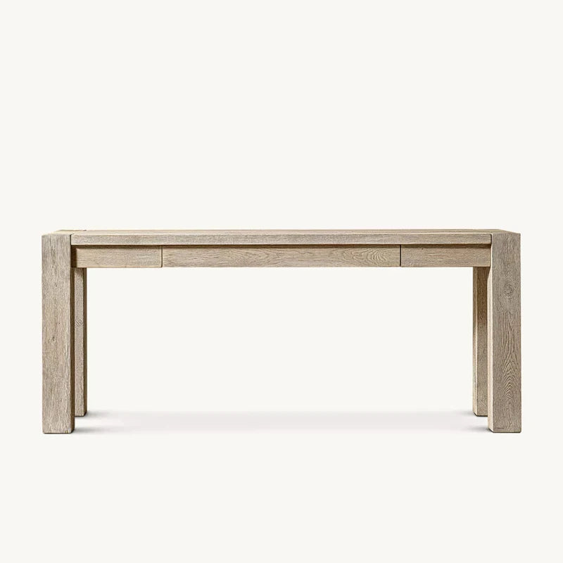Contemporary Solid Wood Entryway Table with Storage Drawers Console Table