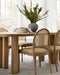 Elegant Natural Rattan Woven Seat & Arched Back Solid Oak Dining Chair