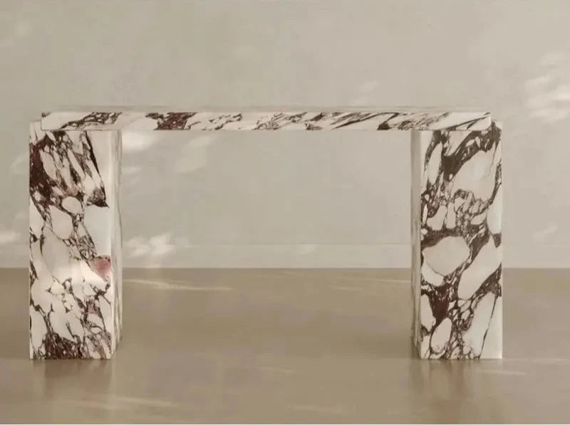 Elegant Calacatta Viola Marble Console Table for Entryway Living Room Decor