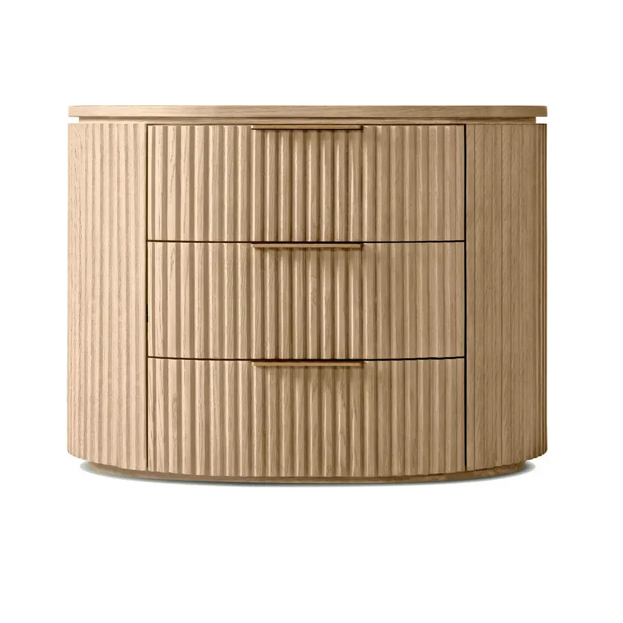 Modern Luxury Solid Wood Burl 3-Drawer Nightstand with Ample Storage