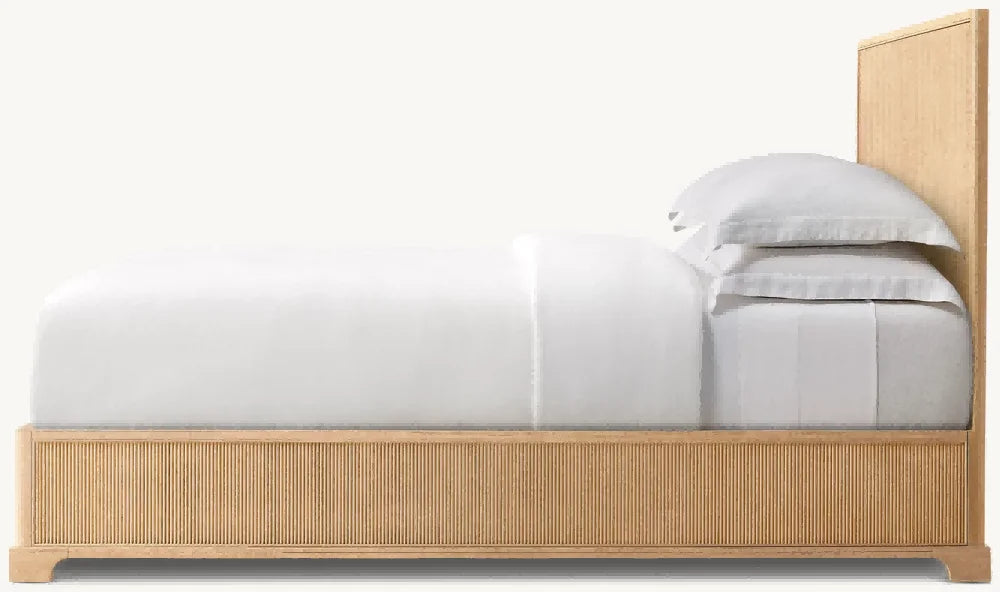Luxury Modern Wooden Panel Bed Frame: King, Queen, Cal King Sizes
