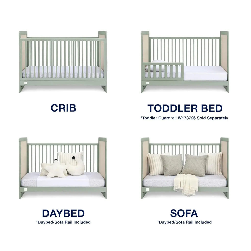 Premium 4-in-1 Convertible Wooden Baby Crib with 3 Adjustable Height Levels