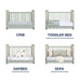 Premium 4-in-1 Convertible Wooden Baby Crib with 3 Adjustable Height Levels
