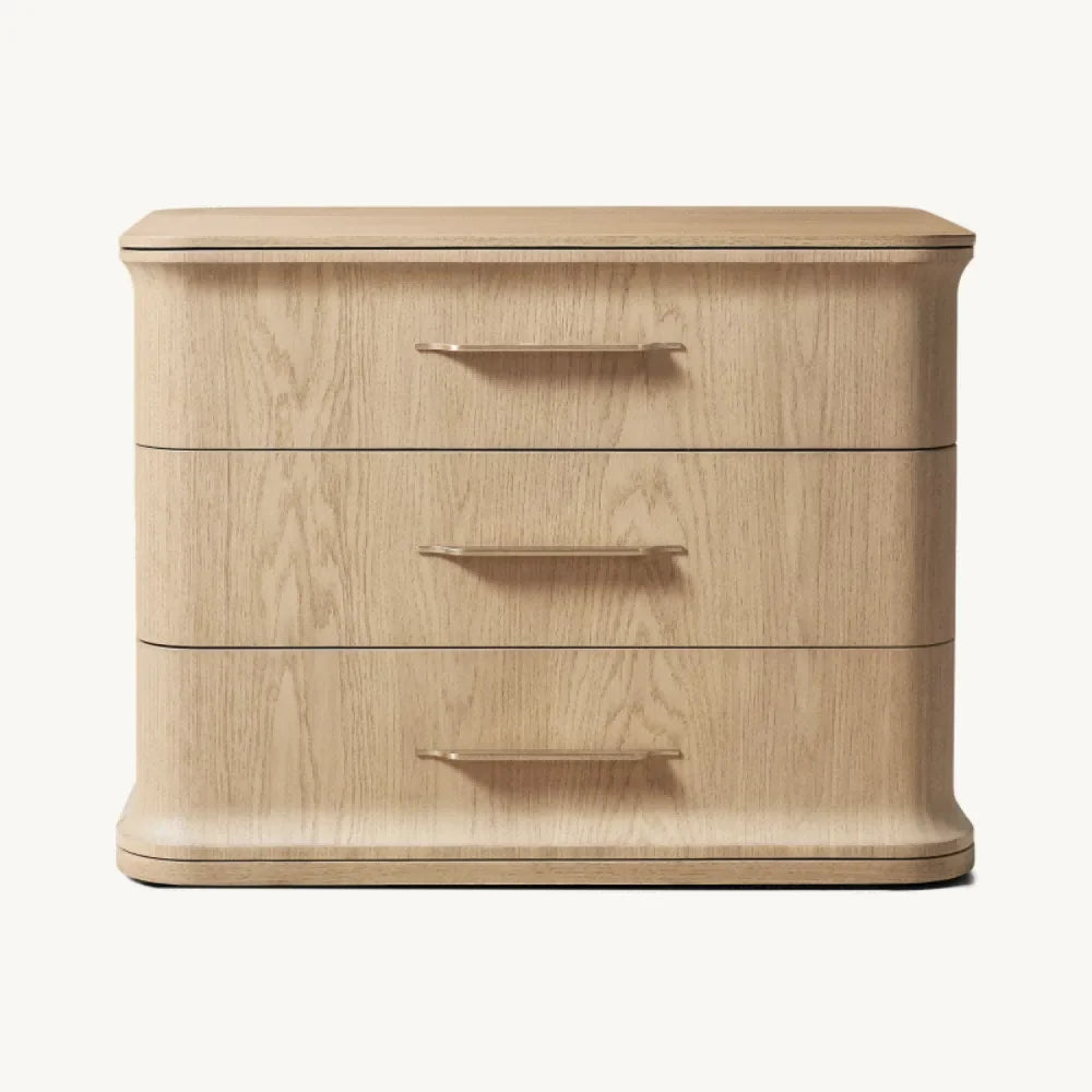 Baron Modern Solid Oak Wood Nightstand, American Style Bedroom Storage Furniture