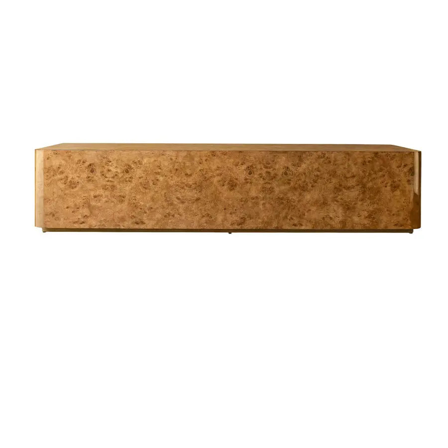 Elegant Burl Wood Rectangular Coffee Table for Modern Living Room Decor