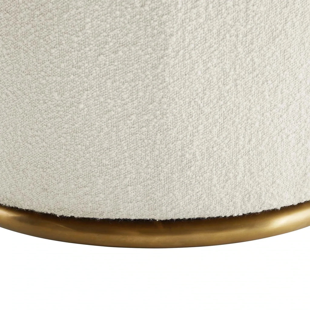 Plush White Boucle Swivel Accent Chair Modern Living Room Leisure Furniture