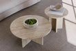 Tostone French Retro Cream Natural Travertine Coffee Table for Modern Living Rooms