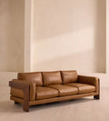 Luxury Italian Genuine Leather Three-Seater Sofa Couch Set for Living Room