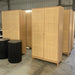 Modern Rattan Wine Bar Cabinet, Two-Door Tall Storage, Solid Oak Wood