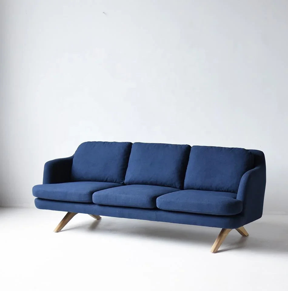 Chic White Boucle Nordic Sofa Modern Wooden Frame Living Room Furniture