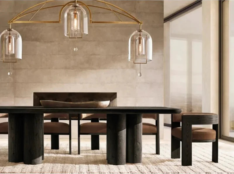 Elegant American Classic Solid Oak Dining Table - Customizable, Durable, Timeless Design