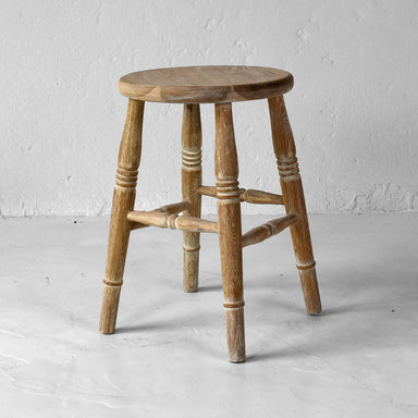 Sturdy Solid Oak Wood Bar Stool for Restaurant Coffee Shop Dining Antique Style