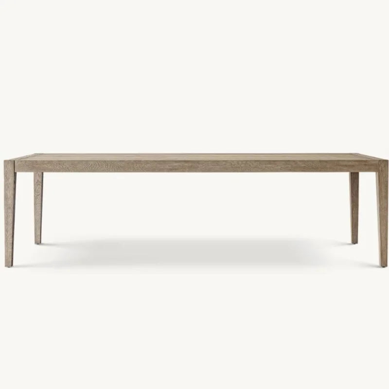 Elegant Solid Wood Dining Table: Customizable, Classic American Village Style for Villas & Homes
