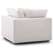 Luxurious White Corner Accent Chair Sofa with Down Feather Cotton Cushions